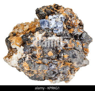 Galena and Sphalerite minerals on dolomite rock Stock Photo