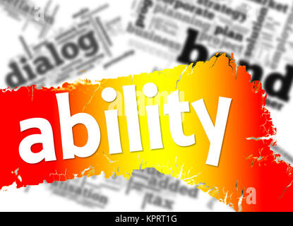 Word cloud with ability word Stock Photo