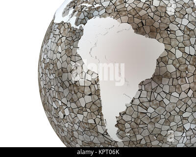 South America on translucent Earth Stock Photo