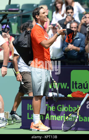 KEY BISCAYNE, FL - MARCH 18: Rafael Nadal at the Sony Open at Crandon Park Tennis Center on March 18, 2014 in Key Biscayne, Florida   People:  Rafael Nadal Stock Photo