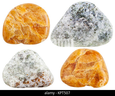 set of various Humite (chondrodite, clinohumite) natural mineral stones ...