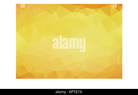 Abstract background pattern of yellow polygons overlaid in gradient color from orange on the edges to light yellow in the center Stock Photo