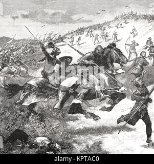 Battle of Humbleton Hill - Scottish charge. 14 September 1402 Stock ...