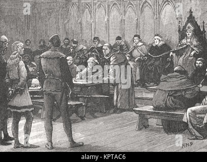 Trial of Joan of Arc for heresy, 1431 Stock Photo