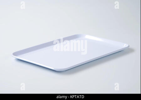 rectangular white plastic serving tray Stock Photo