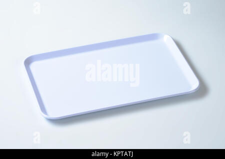 rectangular white plastic serving tray Stock Photo