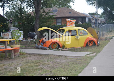 Old Beetle Of Love At Seligman, June 22, 2017. Route 66, Seligman. Arizona USA, EEUU Stock Photo