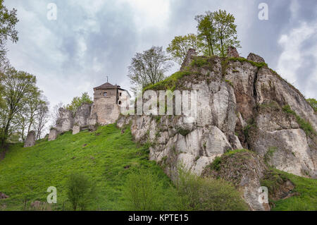 View of Ojcow Castle ruins in Ojcow National Park, Poland Stock Photo