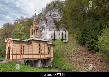 Old wooden Chapel of St. Joseph the Craftsman known as the Chapel on Water in Ojcow National Park in Poland Stock Photo