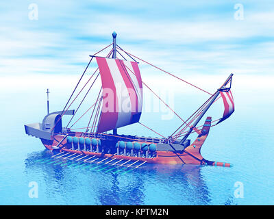 Galley on the high seas Stock Photo - Alamy