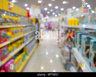 Blurred of kids toy store background Stock Photo