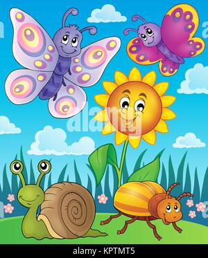 Spring animals and insect theme image 1 Stock Photo - Alamy