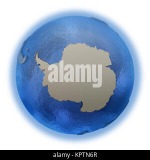 Antarctica on model of planet Earth Stock Photo