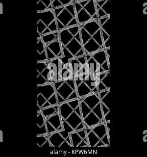 Black Background With Geometric Grunge Texture Stripes Borders Stock Photo