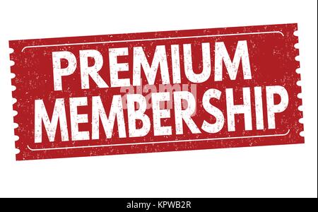 Premium membership grunge rubber stamp on white background, vector illustration Stock Vector