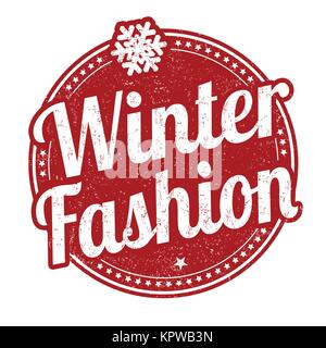 Winter fashion grunge rubber stamp on white background, vector illustration Stock Vector