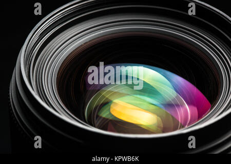 Professional modern DSLR camera llense ow key image - Modern DSLR camera lense with a very wide aperture Stock Photo