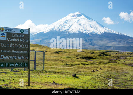 Cotopaxi National Park Entrance Stock Photo