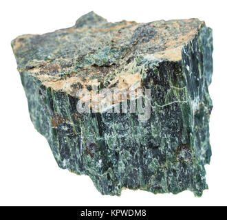 rock of Chrysotile (green asbestos) isolated Stock Photo
