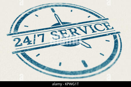 Service always open, 24 hours and 7 days a week Stock Photo