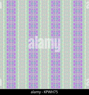 Abstract geometric seamless background.  Floral stripes and circles pattern purple, violet, Magenta, pink, beige, light blue and mint green. Stock Photo