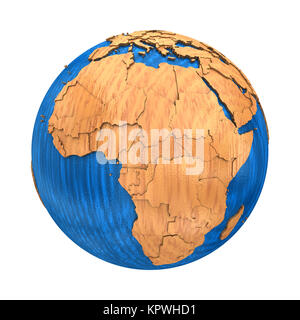 Africa on wooden Earth Stock Photo