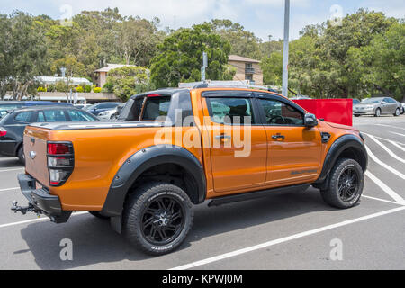 Ford Ranger Wildtrack utility vehicle ute parked in an outside car park in Sydney,NSW, Australia Stock Photo