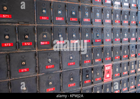 Australia Post secure private mailboxes located outside the post office Stock Photo