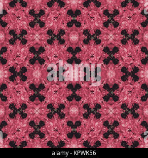 Stylized Floral Ornate Check Seamless Pattern Stock Photo