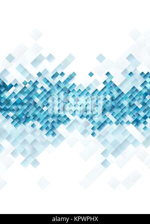 Blue tech squares on white background Stock Photo