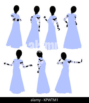 Frankensteins bride halloween silhouette illustration on a white background Stock Photo