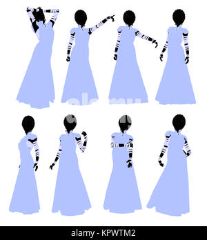 Frankensteins bride halloween silhouette illustration on a white background Stock Photo