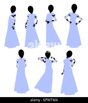 Frankensteins bride halloween silhouette illustration on a white background Stock Photo