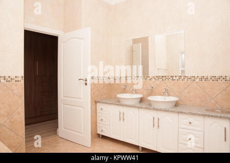 Basin Unit of New Bathroom Stock Photo