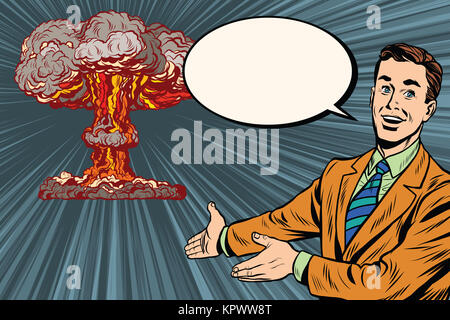 Nuclear explosion lecture on radiation safety Stock Photo