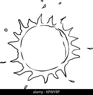 Outline Doodle of the Sun Stock Photo