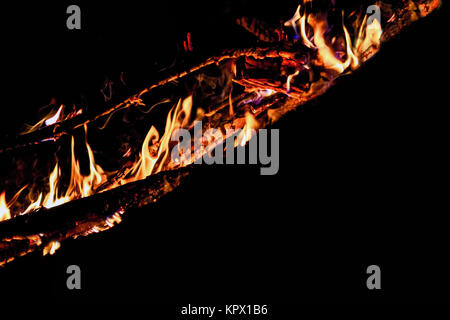 Flame on a black background Stock Photo