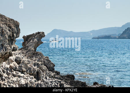 Kolymbia beach with the rocky coast in Greece Stock Photo - Alamy