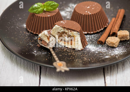 dessert from cream and chocolate Stock Photo