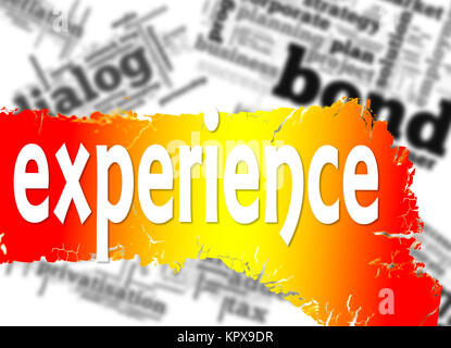 Word cloud with experience word Stock Photo
