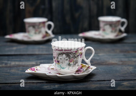 Ceramic Turkish Coffee Mugs Stock Photo