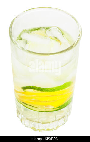 above view of glass tumbler with lemonade drink Stock Photo