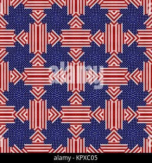 Usa Motif Grunge Style Pattern Stock Photo