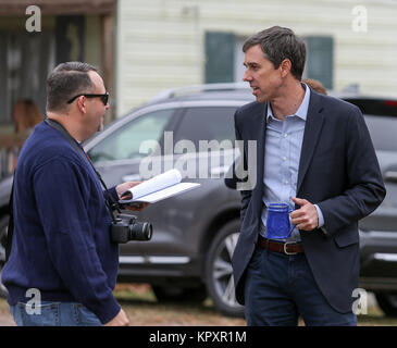 Rep. 17th Dec, 2017. Beto O'Rourke, D-Texas arrives for a town hall meeting at the Columbus RV Park and Campground in Columbus, TX. John Glaser/CSM/Alamy Live News Stock Photo