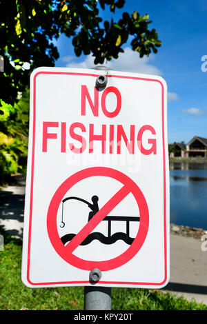 No Fishing sign, Australia Stock Photo