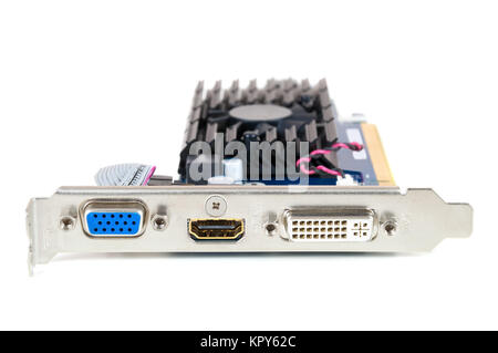 computer graphics card isolated on white background with clipping path Stock Photo