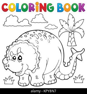 Coloring book dinosaur theme 6 Stock Photo