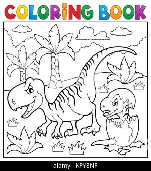 Coloring book dinosaur theme 9 Stock Photo
