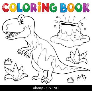 Coloring book dinosaur topic 1 Stock Photo