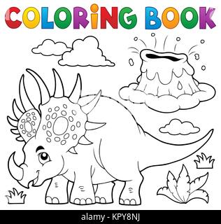 Coloring book dinosaur topic 2 Stock Photo